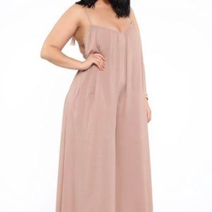 Fashion Nova Room To Play Jumpsuit (Taupe) - 3XL
